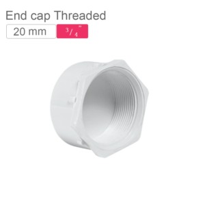 Supreme AquaGold uPVC End Cap Threaded 20mm SCH 80 Off White