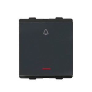 Larsen & Toubro Englaze 10A Bell Push with Indicator 2M Mountain Grey