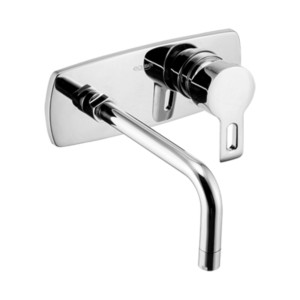Eauset Ashley Exposed Part Kit Of Single Lever Concealed Basin Mixer With Single Plate Flange And Pipe Spout.