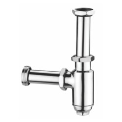 Varmora Bottle trap 32mm round regular with 180mm and 130mm long wall connection pipes and wall flange