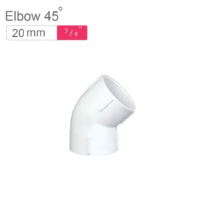 Supreme AquaGold uPVC Elbow 45° 20mm SCH 80 Off White