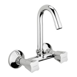 Varmora Contica Sink Mixer with swivel spout wall mounted with wall flange