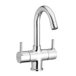 Varmora Fontana Center hole basin mixer w/o popup waste system with 460mm long braided hoses