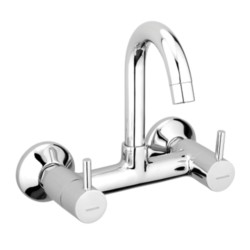 Varmora Fontana Sink Mixer with swivel spout wall mounted with wall flange