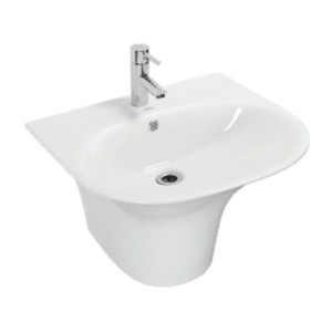 Somany Flair 570x472x405mm One Piece Half Pedestal Wash Basin