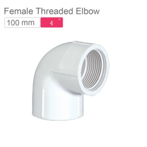 Supreme AquaGold uPVC Female Threaded Elbow Plastic 100mm SCH 80 Off White