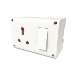 GM G-Home Vayu 3 in One Universal SS Combined with safety shutter & gang box porcelain base