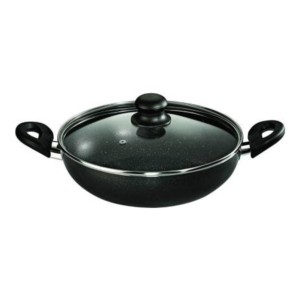 Butterfly Granza Flat Base Kadai 280mm with Glass Lid