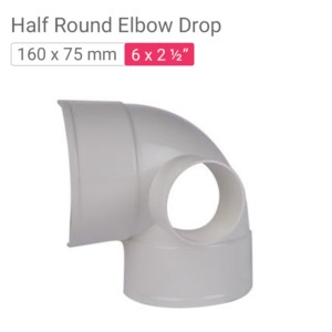 Star Rain Water Harvester Half Round Elbow Drop 160x75mm 6x2.50 In
