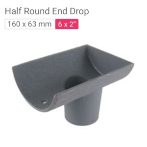 Star Rain Water Harvester Half Round End Drop 160x63mm 6x2inch