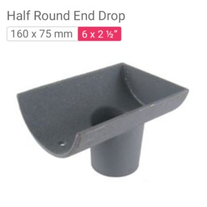 Star Rain Water Harvester Half Round End Drop 160x75mm 6x2.50inch