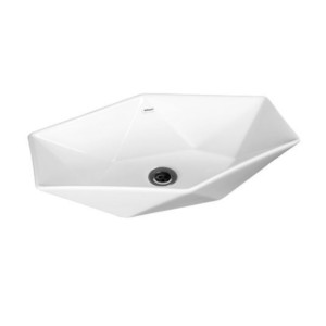 Somany Hexa 570x375x135mm Over The Counter Art Wash Basin