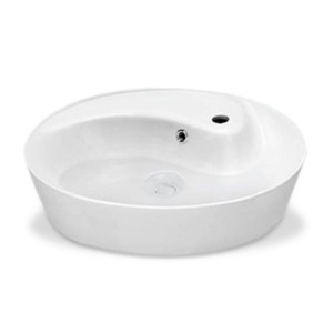 Hindware Cora 55x44x14 Star White with ceramic waste coupling Table Top Wash Basin