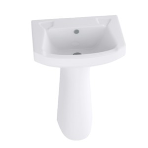 Hindware Viking Set 55x40 Star White Half Pedestal Wash Basin