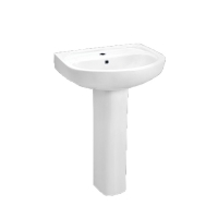 Rak Orchid 560x400x215 Wash Basin White with Flora 20 Full Pedestal