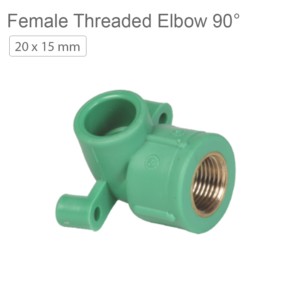 Supreme indo green PPR Female Threaded Elbow 90° 20x15mm with supportin