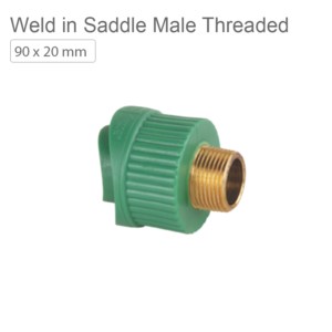 Supreme indo green PPR Weld in Saddle Male Threaded 90x20mm