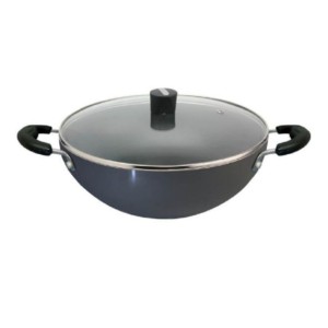 Nirlep Ebony Deep Kadai With IB 26Cm 