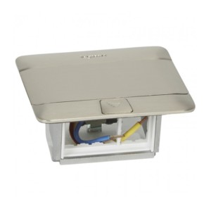 Legrand Arteor Brushed Stainless Steel finish 3 modules Pop up type flush boxes for floor