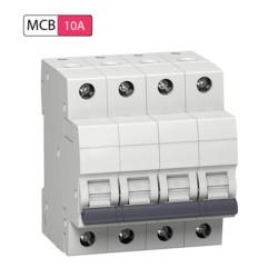 Larsen & Toubro MCB 10A C Curve Four Pole