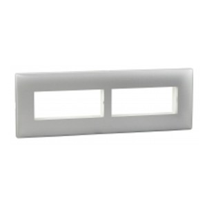 Legrand Mylinc Silver alu plate 8 module horizontal