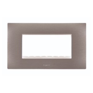 Legrand Lyncus Brushed silver plate + frame 4 M White