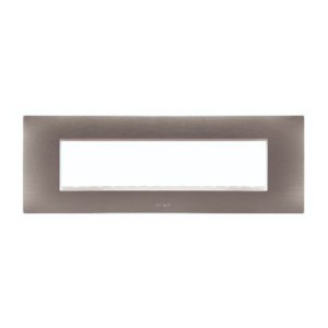 Legrand Lyncus Brushed silver plate + frame 8 M Horizontal White