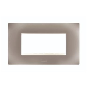 Legrand Lyncus Matt Silver plate + frame 4 M White