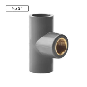 Krishi PVC Brass Tee 0.75x0.5inch