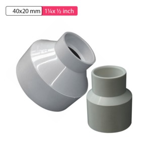 Krishi Leadfree PVC Reducer Coupler 40x20mm 1.25x0.5inch