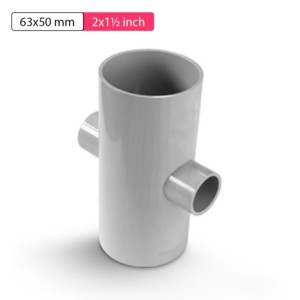 Krishi Leadfree PVC Reducer Cross Tee 63x50mm 2x1.5inch