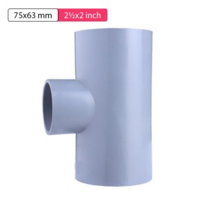Krishi Leadfree PVC Reducer Tee 75x63mm 2.5x2inch