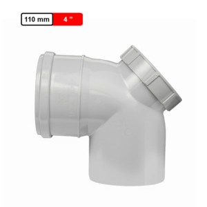 Krishi PVC SWR Door Elbow 87.5 Solvent Fit 110mm 4inch