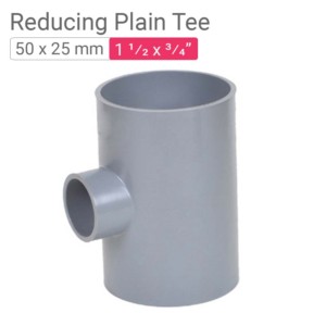 Star PVC Reducing Plain Tee 50x25mm 1.50x.75inch