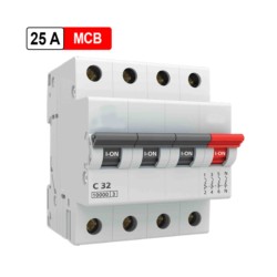 Rolta 25A C Series Triple Pole + Neutral MCB