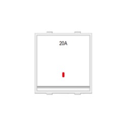 Rolta Wow 20A 1way 2M Glossy White Dura Switch with Indicator