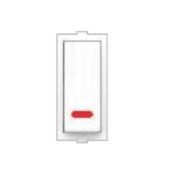 Rolta Deluxe 6A 1way 1M Glossy White Switch with Indicator