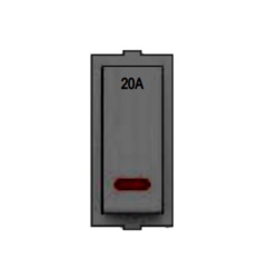 Rolta Euro 20A 1way 1M Space Grey Switch with Indicator