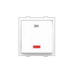 Rolta Deluxe 20A 1way 2M Glossy White Dura Switch with Indicator