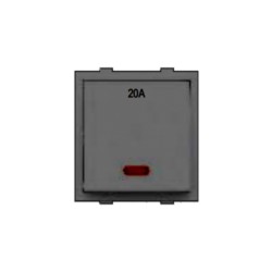 Rolta Euro 20A 1way 2M Space Grey Dura Switch with Indicator