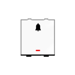 Rolta Flatron 6A 2M Bell Push Glossy White Dura Switch with Indicator