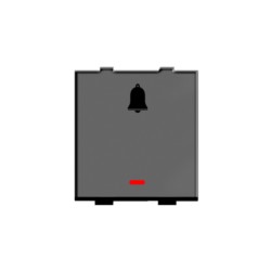 Rolta Flatron 6A 2M Bell Push Space Grey Dura Switch with Indicator