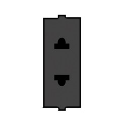 Rolta 6A 2 Pin Universal Socket with Shutter Space Grey