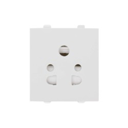 Rolta 13A / 6A International Socket with Shutter Glossy White
