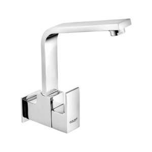 Eauset Brenta Pro Sink cock with swinging spout extended wall mounted with Wall Flange