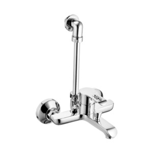 Eauset Ashley Single Lever Wall Mixer With Provision For Overhead Shower Complete With LBend 115mm With Wall Flange
