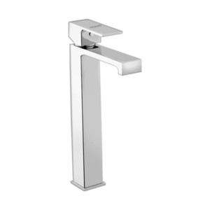 Eauset Brenta Pro Single Lever Basin Mixer Tall without popup waste system with 600mm braided hose