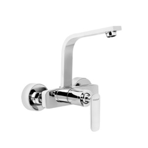 Eauset Dora Single Lever Sink Mixer Wallmounted with Swinging Spout Extended on upper side with Wall Flange
