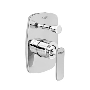 Eauset Dora Single Lever Concealed Diverter with 3 inlet 2 cold +1 hot for Bath & Overhead Shower System with concealed body & exposed part kit Lever & Flange