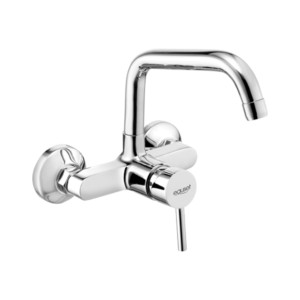 Eauset Orne Single lever sink mixer wall mounted with swinging spout extended on upper side with Wall Flange